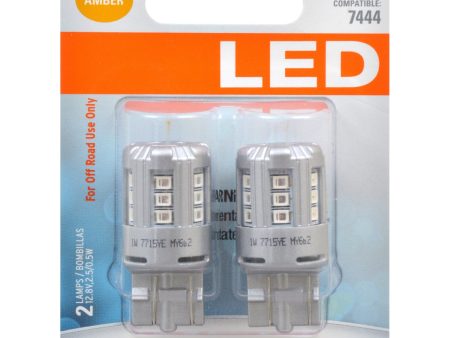 2-PK SYLVANIA 7443 T20 Amber LED Automotive Bulb For Sale