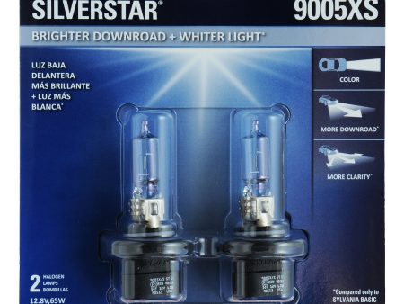 2-PK SYLVANIA 9005XS SilverStar High Performance Halogen Headlight Bulb For Sale