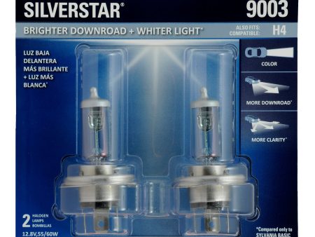 2-PK SYLVANIA 9003 (fits H4) SilverStar High Performance Halogen Headlight Bulb For Discount