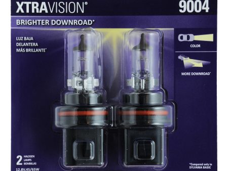 2-PK SYLVANIA 9004 XtraVision HB1 Halogen Headlight Bulb Cheap