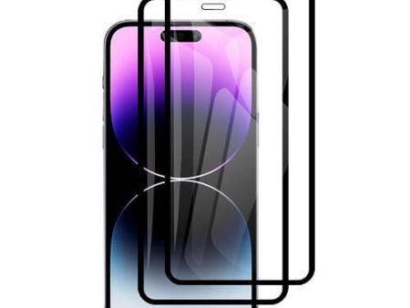 [2 Pack] Apple iPhone 14 Pro Max Full Coverage Tempered Glass Screen Protector Film Guard (Black) Online