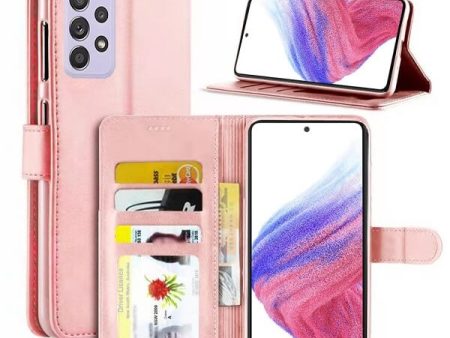 Samsung Galaxy A53 5G Wallet Case Flip Leather Card Slots Magnetic Stand Cover (Rose Gold) Cheap