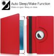 Apple iPad 5th Gen 9.7 Leather Case, Rotating 360 Degree Stand Smart Shockproof Flip Cover (Red) Hot on Sale