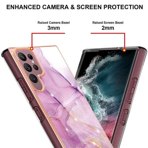 Samsung Galaxy S22 Plus 5G Case Hard back Marble Pattern Slim Design Enhanced Camera and Screen Protection Girls and Women Cover (Pink) Hot on Sale