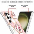 Samsung Galaxy S23 Ultra 5G Case Hard back Marble Pattern Slim Design Enhanced Camera and Screen Protection Girls and Women Cover (Pink Flower) For Discount