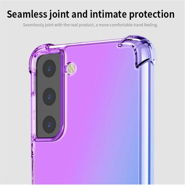 Samsung Galaxy S22 Plus Clear Rainbow Case Shockproof Tough Gel Transparent Air Cushion Heavy Duty Phone Back Cover (Purple+Blue) (Copy) For Discount