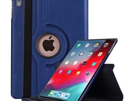 Apple iPad 12.9 3rd Gen 2018 Leather Case, Rotating 360 Degree Stand Smart Shockproof Flip Cover (Blue) Supply