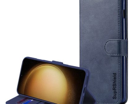 Samsung Galaxy S23 Plus Wallet Case Flip Leather Card Slots Magnetic Stand Cover (Navy Blue) Online