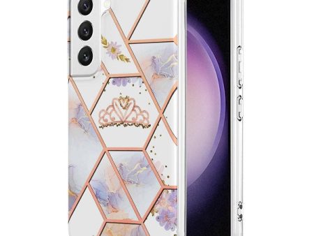 Samsung Galaxy S23 Case Hard back Marble Pattern Slim Design Enhanced Camera and Screen Protection Girls and Women Cover (Pink Crown) Discount