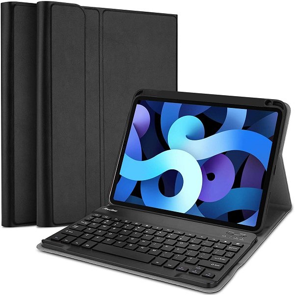 For Apple iPad Air 4 10.9  2020 Wireless Bluetooth Keyboard Case, Folio Leather Smart Stand Cover on Sale