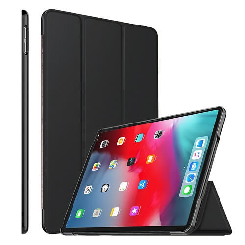 Apple iPad 12.9 3rd Gen 2018 Folio Smart Leather Magnetic Stand Case Cover (Black) Sale