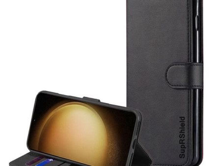 Samsung Galaxy S23 Plus Wallet Case Flip Leather Card Slots Magnetic Stand Cover (Black) For Discount