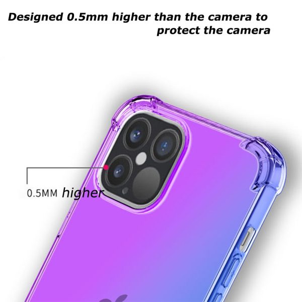 For Apple iPhone 11 Clear Rainbow Case Shockproof Tough Gel Transparent Colorful Heavy Duty Phone Back Cover (Pink +Green) Online Hot Sale