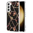 Samsung Galaxy S23 Plus 5G Case Hard back Marble Pattern Slim Design Enhanced Camera and Screen Protection Girls and Women Cover (Black) Cheap