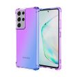 Samsung Galaxy S22 Clear Rainbow Case Shockproof Tough Gel Transparent Air Cushion Heavy Duty Phone Back Cover (Purple+Blue) Fashion