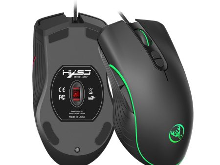 A867 RGB luminous gaming mouse wired programming mouse four-speed adjustable Sale