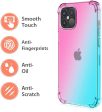 For Apple iPhone 11 Clear Rainbow Case Shockproof Tough Gel Transparent Colorful Heavy Duty Phone Back Cover (Pink +Green) Online Hot Sale