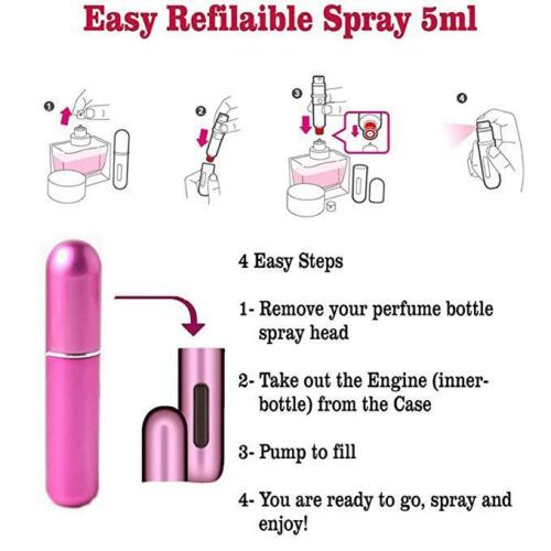 5ML Perfume Travel Refillable Mini Bottle Refillable Portable Perfume Atomizer Mini Perfume Aerosol for Trip Fragrance Empty Spray Bottle Scent Pump Case (Red) Discount