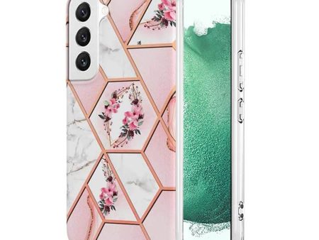 Samsung Galaxy S22 Plus 5G Case Hard back Marble Pattern Slim Design Enhanced Camera and Screen Protection Girls and Women Cover (Pink Flower) Discount