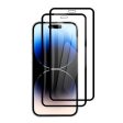 [2 Pack] Apple iPhone 14 Pro Full Coverage Tempered Glass Screen Protector Film Guard (Black) Fashion