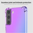 Samsung Galaxy S22 Clear Rainbow Case Shockproof Tough Gel Transparent Air Cushion Heavy Duty Phone Back Cover (Purple+Blue) Fashion