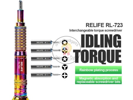 Relife RL-723 Precision Interchangeable Torque Screwdriver Set Non-Slip Phones Tablet PC Opening Repair Disassemble Tools on Sale