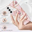 Samsung Galaxy S23 Case Hard back Marble Pattern Slim Design Enhanced Camera and Screen Protection Girls and Women Cover (Pink Flower) Fashion