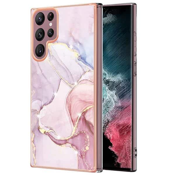 Samsung Galaxy S22 Plus 5G Case Hard back Marble Pattern Slim Design Enhanced Camera and Screen Protection Girls and Women Cover (Pink) Hot on Sale