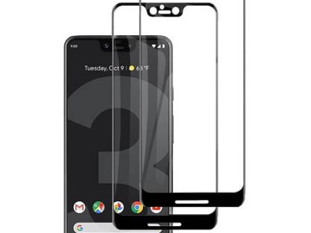 [2 Pack] Google Pixel 3 XL Full Coverage Tempered Glass Screen Protector Film Guard (Black) Sale