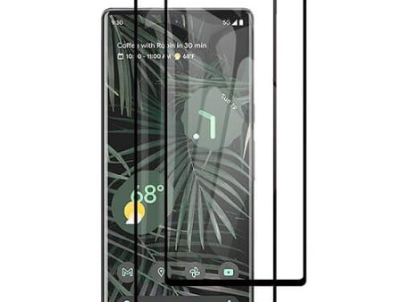 [2 Pack] Google Pixel 6 Pro Full Coverage Tempered Glass Screen Protector Film Guard (Black) For Sale