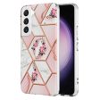 Samsung Galaxy S23 Case Hard back Marble Pattern Slim Design Enhanced Camera and Screen Protection Girls and Women Cover (Pink Flower) Fashion