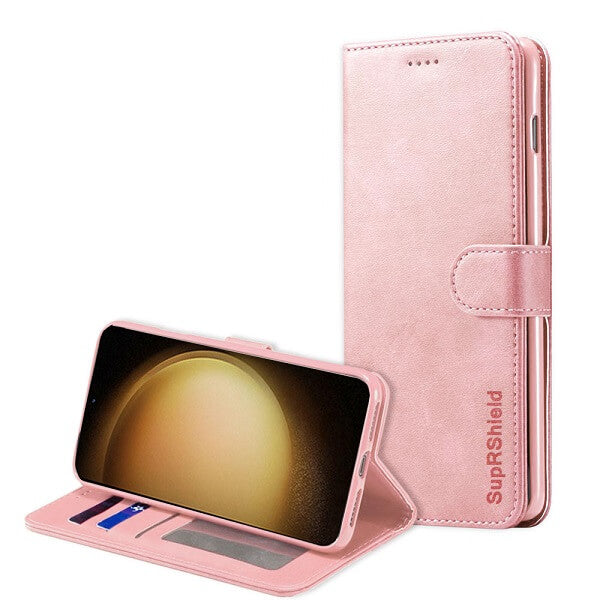 Samsung Galaxy S23 Plus Wallet Case Flip Leather Card Slots Magnetic Stand Cover (Rose Gold) Online Sale