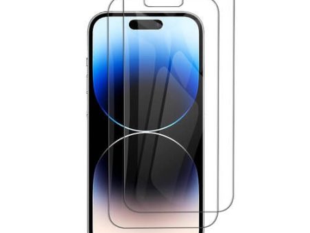 [2 Pack] Apple iPhone 14 Pro Tempered Glass Screen Protector Film Guard (Clear) For Sale