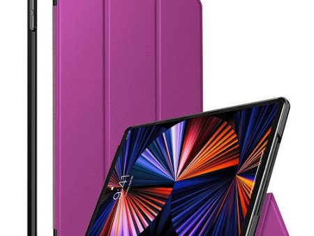 Apple iPad 12.9 5th Gen 2021 Folio Smart Leather Magnetic Stand Case Cover (Purple) Online Sale