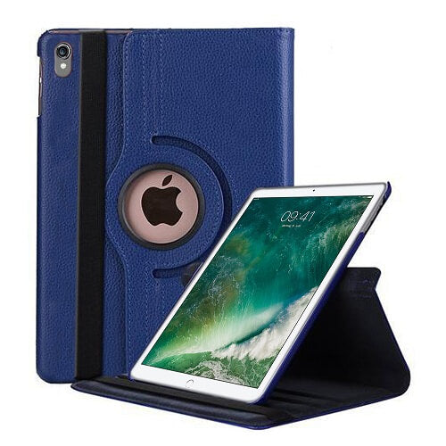 Apple iPad 12.9 2nd Gen 2017 Leather Case, Rotating 360 Degree Stand Smart Shockproof Flip Cover (Blue) Cheap