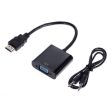 HDMI To VGA Cable Adapter Converter 1080P Video Cable + Audio For Computer Fashion