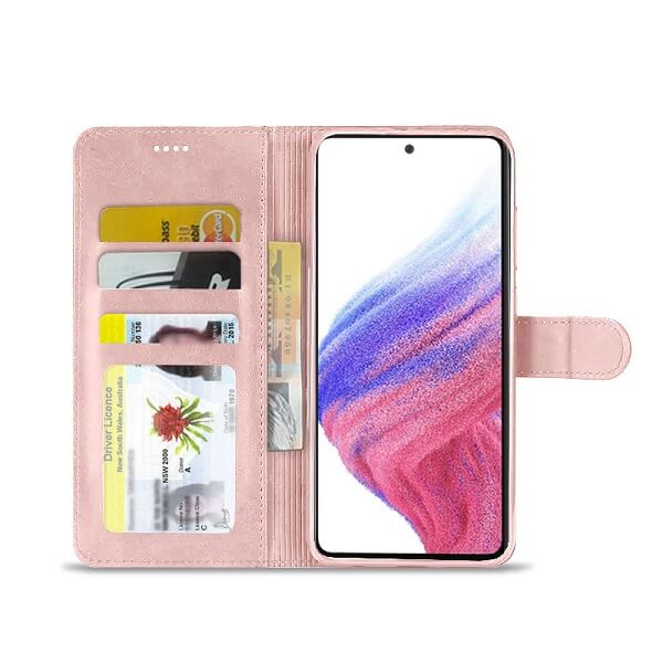 Samsung Galaxy A53 5G Wallet Case Flip Leather Card Slots Magnetic Stand Cover (Rose Gold) Cheap