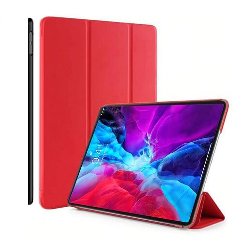 Apple iPad 12.9 4th Gen 2020 Folio Smart Leather Magnetic Stand Case Cover (Red) Online