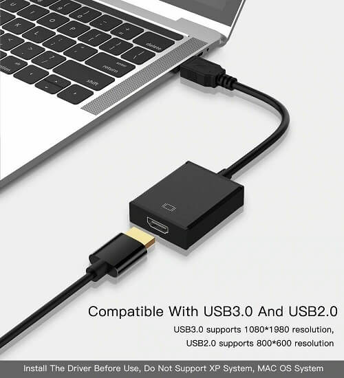 USB 3.0 to HDMI Cable Adapter Multi Display Video Converter, Windows 7 8 10, Desktop, Laptop, PC, Monitor, Projector, HDTV [Not Support Linux, Chromebook] Online now