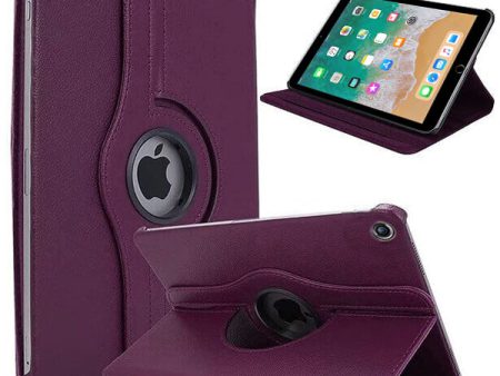 Apple iPad 6th Gen 9.7 Leather Case, Rotating 360 Degree Stand Smart Shockproof Flip Cover (Purple) on Sale