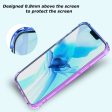 For Apple iPhone 12 12 Pro Clear Rainbow Case Shockproof Tough Gel Transparent Colorful Heavy Duty Phone Back Cover (Purple +Blue) Online Sale