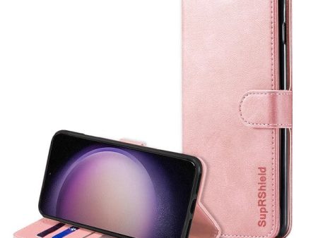 Samsung Galaxy S23 Wallet Case Flip Leather Card Slots Magnetic Stand Cover (Rose Gold) Sale