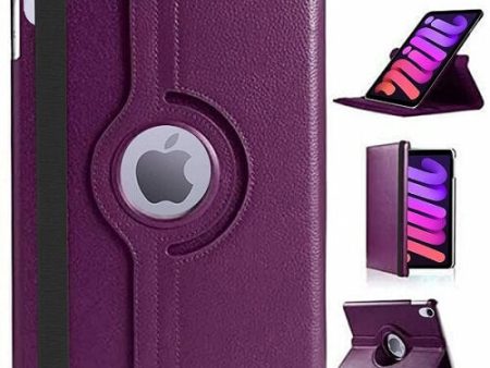 Apple iPad Mini 5 Smart Leather Case Rotating 360 Degree Stand Cover (Purple) For Cheap