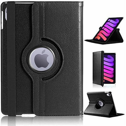 Apple iPad Mini 1 2 3 Smart Leather Case Rotating 360 Degree Stand Cover (Black) Online Sale