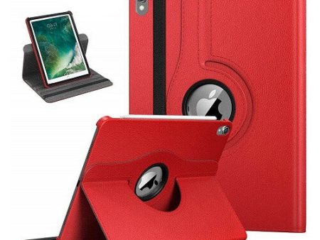 Apple iPad 12.9 2nd Gen 2017 Leather Case, Rotating 360 Degree Stand Smart Shockproof Flip Cover (Red) Fashion