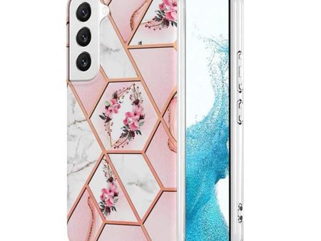 Samsung Galaxy S22 5G Case Hard back Marble Pattern Slim Design Enhanced Camera and Screen Protection Girls and Women Cover (Pink Flower) Cheap