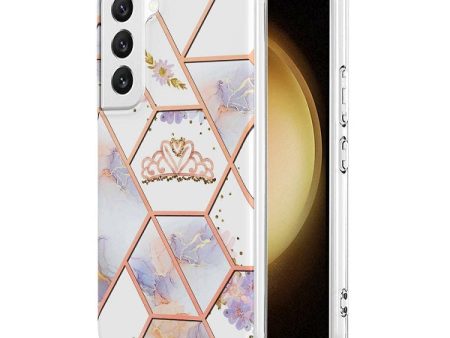 Samsung Galaxy S23 Plus 5G Case Hard back Marble Pattern Slim Design Enhanced Camera and Screen Protection Girls and Women Cover (Pink Crown) Online Sale