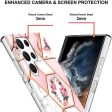 Samsung Galaxy S22 Ultra 5G Case Hard back Marble Pattern Slim Design Enhanced Camera and Screen Protection Girls and Women Cover (Pink Flower) Online Sale