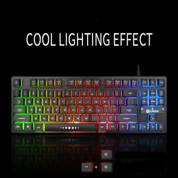 Gaming keyboard Wired Gaming Mouse Kit K87 Wired 87 Keys Mechanical With RGB Hot on Sale