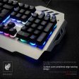 PK900 luminous RGB game keyboard dazzling light metal panel with hand support Sale